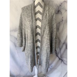 Knitted knotted Anthropologie gray oversized cardi